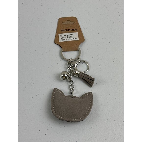Cat Face Rhinestone Keychain With Tassel & Bell Lead Safe - Picture 4 of 4